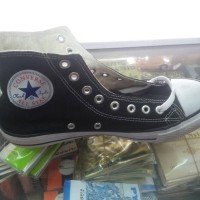 Sepatu Sekolah Converse All star hitam putih leher tinggi Dus