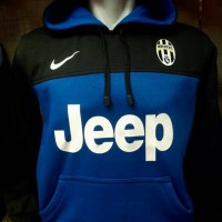 Jual JAKET HOODIE SWEATER BASEBALL BOLA JUVENTUS HITAM BIRU Murah