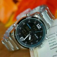 JAM TANGAN PRIA ALBA DOUBLE TIME STAINLIST RANTAI SILVER