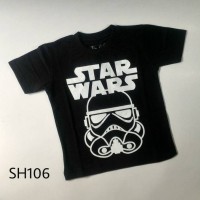 Jual Kaos Anak Pria Cowok Laki Super Hero STAR WARS Hitam - SH106 Murah