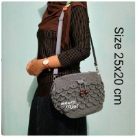 Jual Tas rajut nilon TRIPEL SLEMPANG SISIK ABU Murah