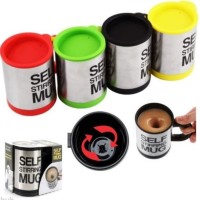 Jual Gelas Mug Self Stirring Aduk Otomatis Stainless Steel Coffee Magic Teh Murah
