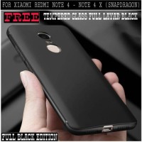 Jual Case Xiaomi Redmi Note 4x FREE TEMPERED GLASS WARNA BLACK FULL LAYAR Murah