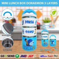 Jual Kotak Makan Rantang 3 Susun Mini Lunch Box Karakter Doraemon Murah Murah