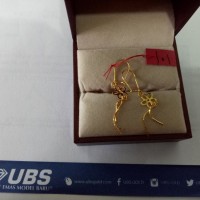 anting emas asli kadar 700 model bunga panjang Promo