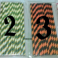 Jual Paper straw / sedotan kertas bermotif isi 25 pcs Murah