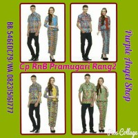 Jual Couple Setelan Rok N Blouse Pramugari Kutubaru Batik Rang-Rang Murah