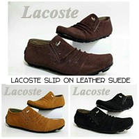 Jual Slip On Lacoste Leather Suede-sepatu murah-sepatu slop pria Murah
