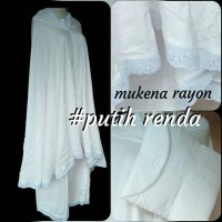 Jual mukena rayon putih polos variasi renda Murah
