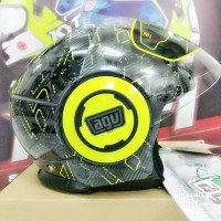 Helm Agv fluid to ibiscus gun metal yellow fluo