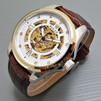 Jual Rolex Leather Skeleton Diamont Romawi Murah