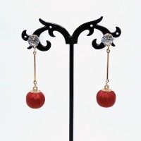 Jual Perhiasan Anting Panjang Bola Pom Cantik Murah Murah