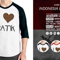 Jual Kaos Raglan I love Batik - Tshirt Oblong - Grosir Baju Distro Ordinal Murah