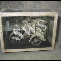 Jual Vintage Kerajinan Seni Miniatur Becak Perak Murah
