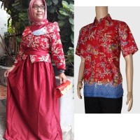 Jual Couple batik sarimbit gamis baju pesta pasangan seragam SRG 600 Murah