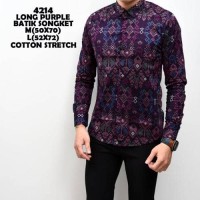 Jual Kemeja Batik Songket Pria Purple Panjang Slimfit Kerja Kantor Murah Murah