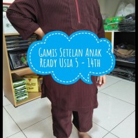 Jual Baju Muslim Anak / Gamis Set Anak Usia 5 - 6 Tahun / Warna Maroon Murah