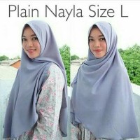 Jual Hijab jilbab kerudung Plain Nayla size L Murah