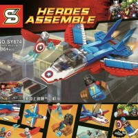 Jual Brick SY 875 SY875 Super Heroes Assemble Captain America Jet Pursuit Murah