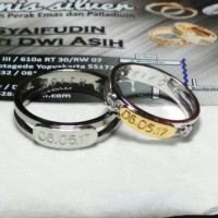 Jual Cincin kawin nikah tunangan pasangan paladium 50%&perak95% Murah