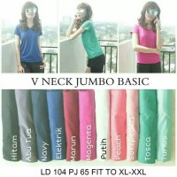 Jual AE1 JUMBO XL BAJU BASIC KAOS TEE XL BLOUSE POLOS SPANDEX MIRAH WANITA Murah
