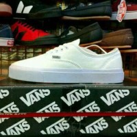 Sepatu Vans Authentic Full White Putih Polos Sneakers Pria Grade Ori