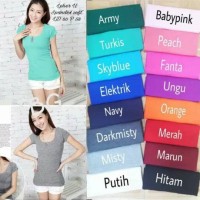 Jual BS1 BASIC BLOUSE TEE KAOS UNECK SPANDEX SOFT MURAH WANITA CEWE BESTSEL Murah