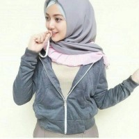 Jual CROP HOODIE ABU JACKET JAKET HODIE CROP TOP FASHION HIJAB WANITA Murah