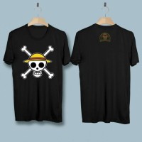 Jual Kaos/Baju Distro Logo Topi Jerami Luffy Anime/Manga One Piece Murah