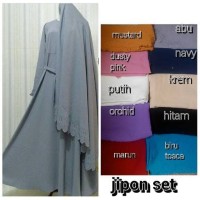 Jual Set gamis wolfis+jilbab syar'i antem non ped jipon Murah