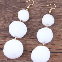 Jual KE50095 Anting Pom Tiga Susun White Murah