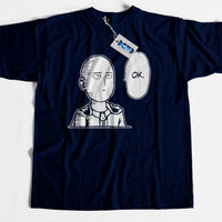 Jual L1108 KAOS SAITAMA ONE PUNCH MAN OK warna biru KODE PL1108 Murah