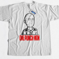 Jual L1109 KAOS SAITAMA ONE PUNCH MAN warna putih KODE PL1109 Murah