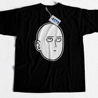 Jual L1110 KAOS SAITAMA ONE PUNCH MAN warna hitam KODE PL1110 Murah