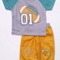 a250 Baju Setelan Anak Cowok Lakilaki Kaos Garis Rugby Celana Katun