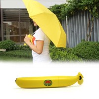 Jual PAYUNG LIPAT DESIGN CUTE PISANG BANANA UMBRELLA UV PROTECTION KUNING Murah