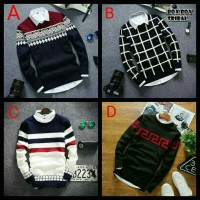 Jual SWEATER RAJUT PRIA LABIRIN BLACK Murah