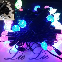 Jual lampu natal twinkle kristal bintang pinus bola kelereng 50 led Murah
