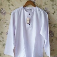 Jual Baju koko putih polos tanpa krah al mahdi Murah