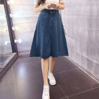 Jual Aniston Denim skirt(#6069)/Rok panjang/Rok midi/Rok jeans/Rok flare Murah