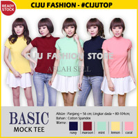 Jual TRL Basic Mock Tee Kaos Wanita Lengan Pendek Banyak Pilihan Warna Murah