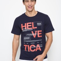 Jual T Zone Helvetica Basic Tee - Navy Murah
