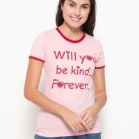 Jual T Zone Will You Be Kind Forever Basic Misty Tee - Merah Murah