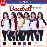 Jual KP3836 Baseball Tee Basic Plain Blouse Kaos Wanita A KODE TYR3892 Murah