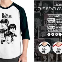 Jual Raglan The Beatles Cartoon - Tshirt - Baju Kaos Oblong Distro Rivrez Murah
