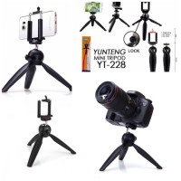 Mini Tripod Yunteng YT-228 + Holder HP DSLR Kamera Xiaomi Yi Handphone