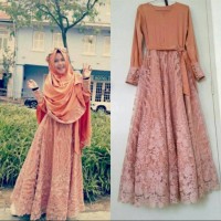 Jual set gamis brukat / brokat syari, gamis pesta Murah