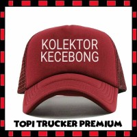 Jual TOPI TRUCKER KOLEKTOR KECEBONG MERAH MAROON L/5 - LS Murah