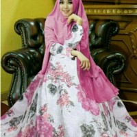 Jual ASIFA SYARI. GAMIS KATIN JEPANG + JILBAB CERUTY 2 LAYER Murah
