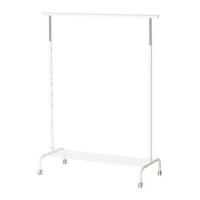 Jual IKEA RIGGA Rak Gawang Rak Gantung Pakaian Roda Putih Murah
